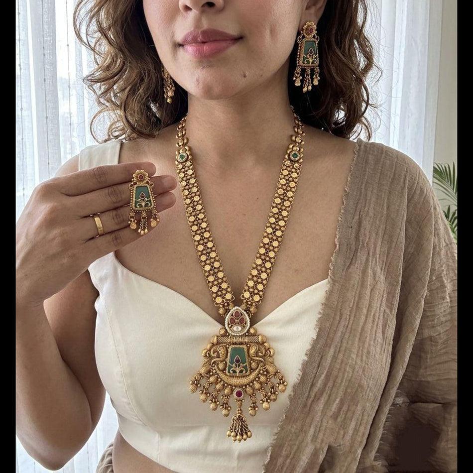 Pota Stone   Pearl Necklace in Sterling Silver | Bridal Jewellery India