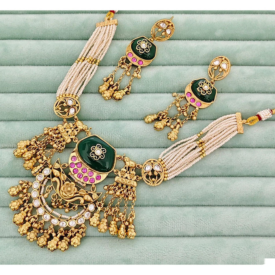Pota Stone Choker in Gold Tone | Bridal Jewellery India