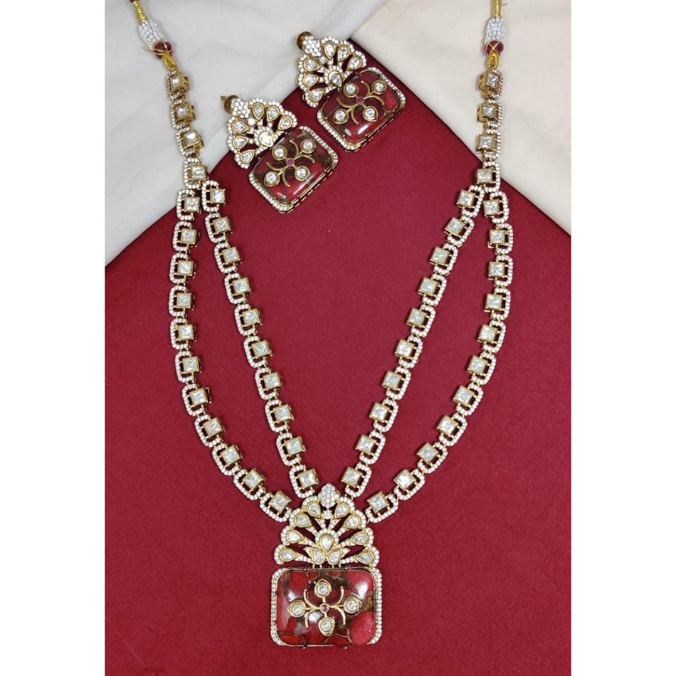 Druzy Crystal Necklace in Oxidised Silver | Bridal Jewellery India