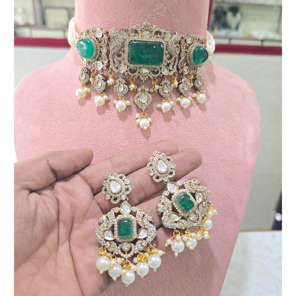 Kundan Choker Necklace in Gold Tone | Bridal Jewellery India