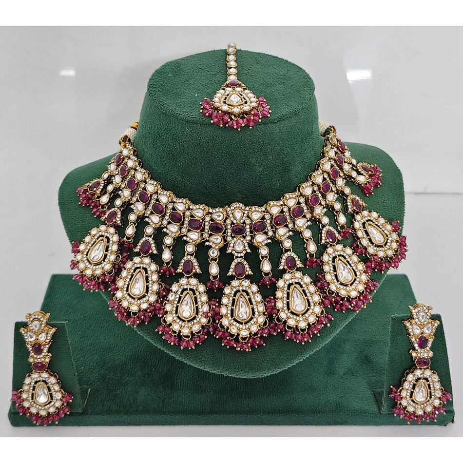 Pota Stone   Austrian Pearl Necklace for Bridal | Bridal Jewellery India