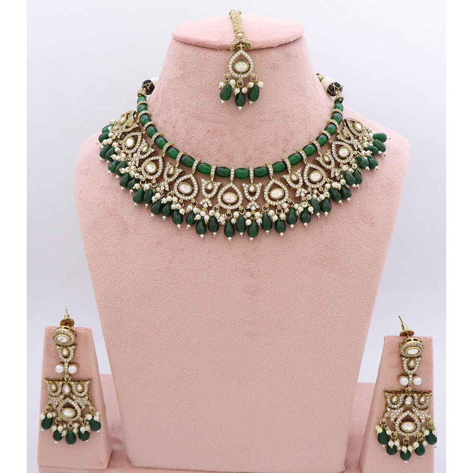 Pota Stone   Austrian Pearl Necklace in Sterling Silver | Bridal Jewellery India