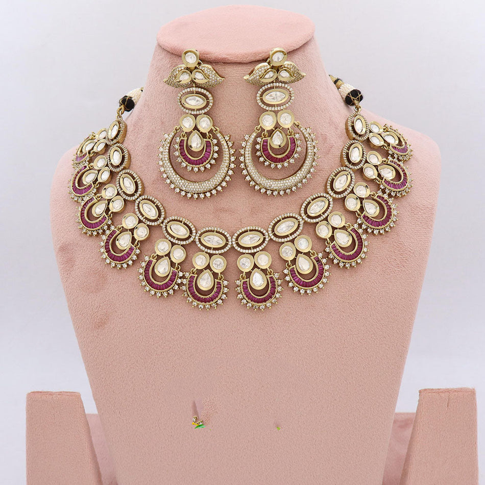 Kundan Choker Necklace in Gold Plated | Bridal Jewellery India