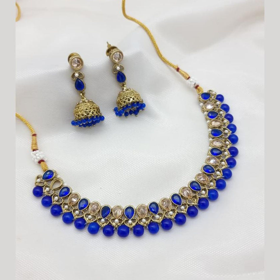 Pota Stone Necklace in Gold Tone | Bridal Jewellery India