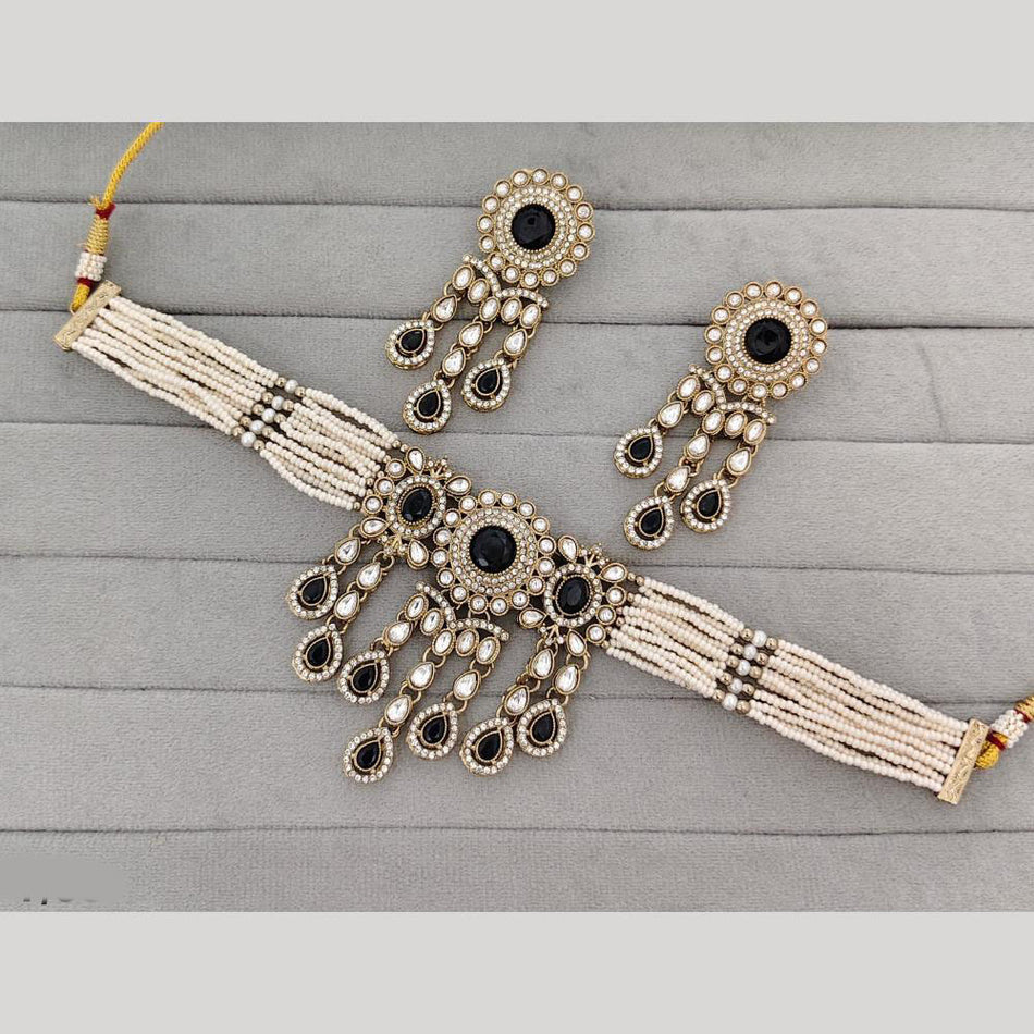Kundan Choker Necklace in Gold Plated with Polki Stones | Bridal Jewellery India