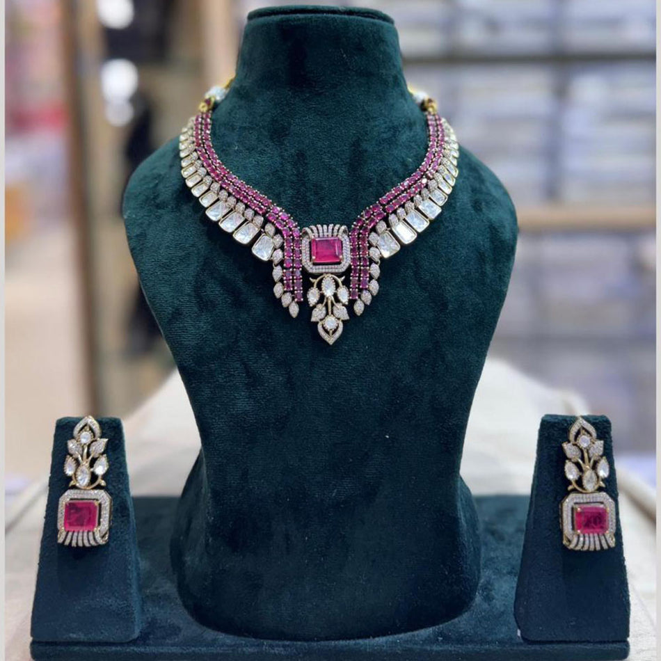 Rose Gold Plated Dangle Earrings for Wedding | Bridal Jewellery India