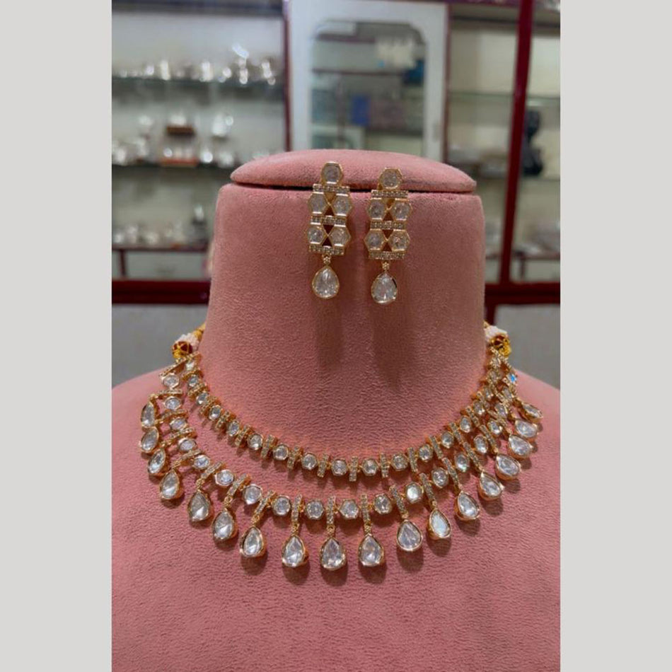 Ethnic Polki Kundan Necklace in Gold Plated | Bridal Jewellery India