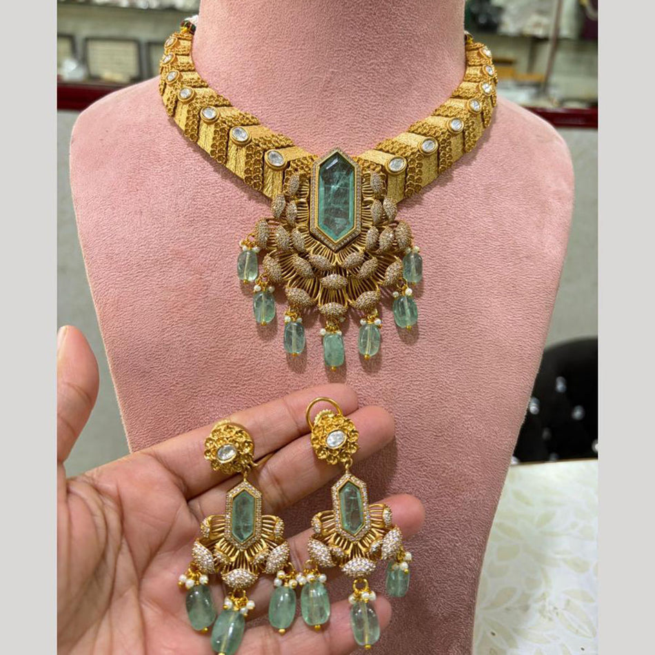 Ethnic Polki Kundan Necklace in Gold Plated | Bridal Jewellery India
