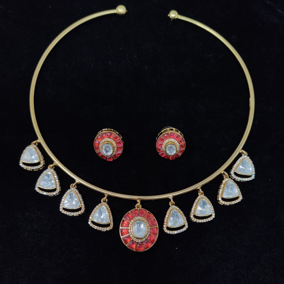 Graceful Kundan Necklace in Sterling Silver | Bridal Jewellery India
