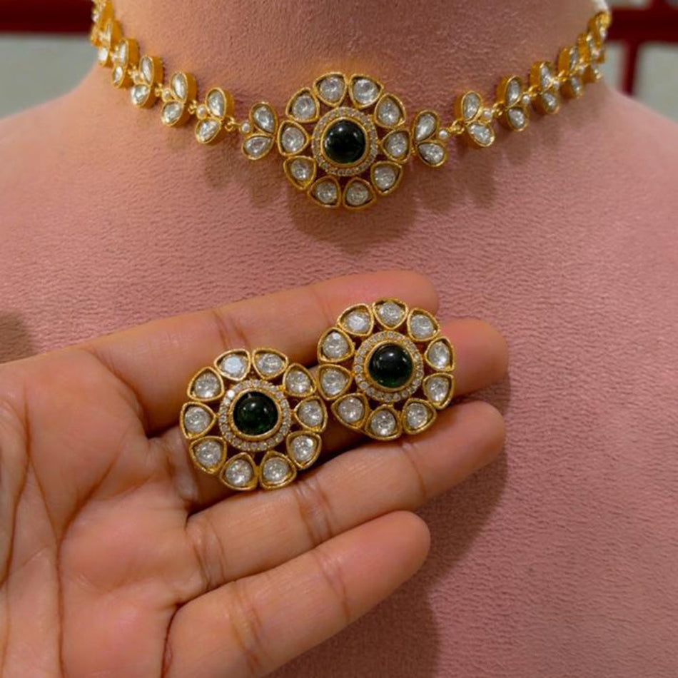 Kundan Choker Necklace in 18K Gold Plated | Bridal Jewellery India