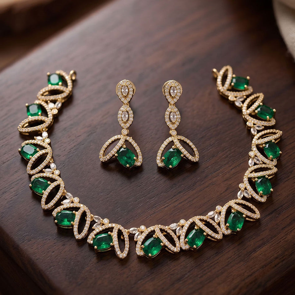 Crystal Stone Choker in Gold Tone | Bridal Jewellery India