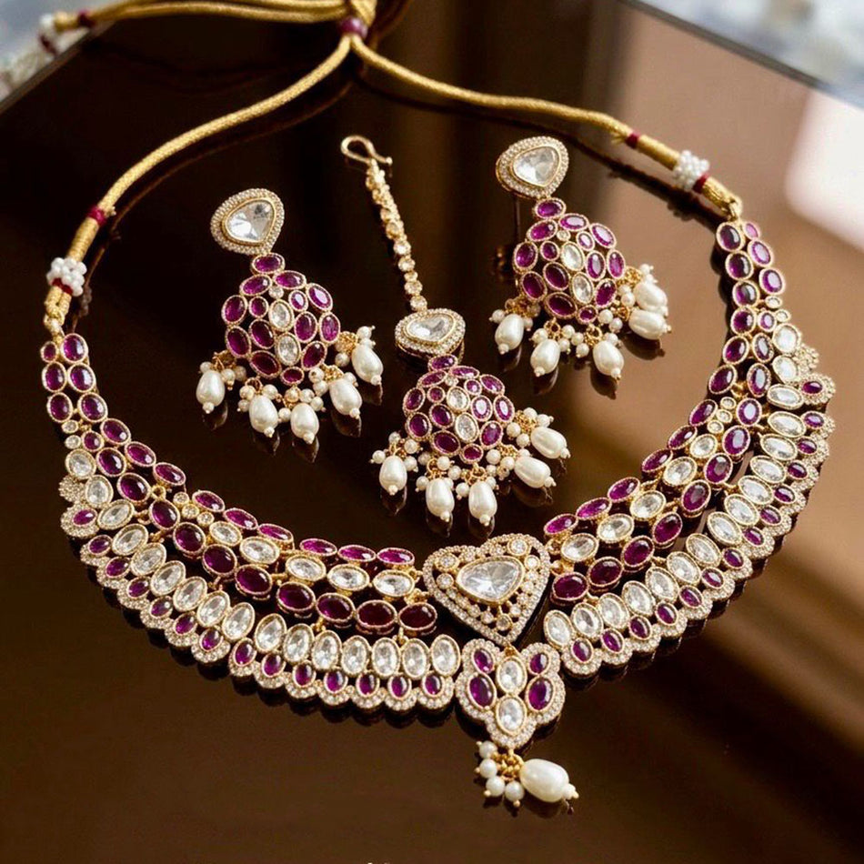 Kundan Choker Necklace in Gold Plated for Bridal | Bridal Jewellery India