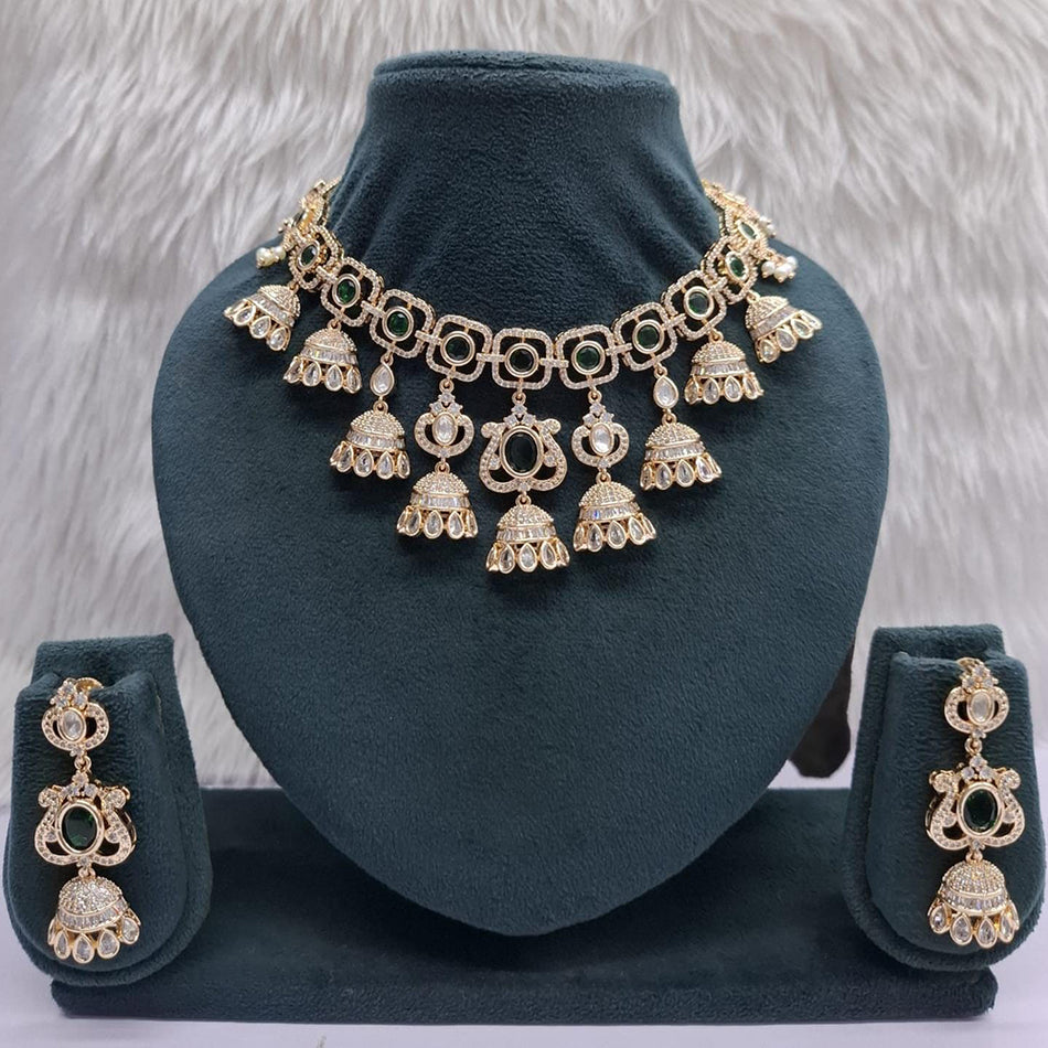 Kundan Necklace in Gold Plated with Polki Stones | Bridal Jewellery India