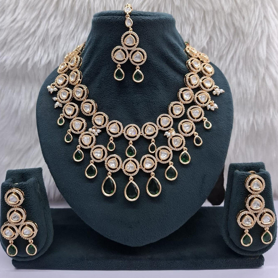 Kundan Choker Necklace in Gold Plated with Polki Stones | Bridal Jewellery India