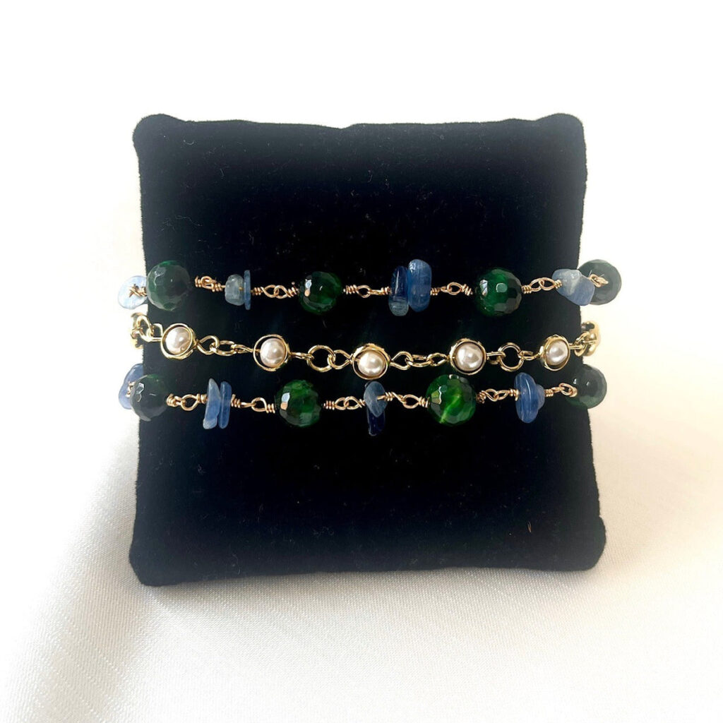 Gold Plated Fashion Bracelet in 3 Lines | Bridal Jewellery India