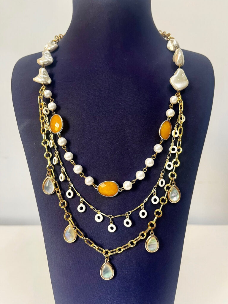 Layered Chain Necklace in Sterling Silver | Bridal Jewellery India