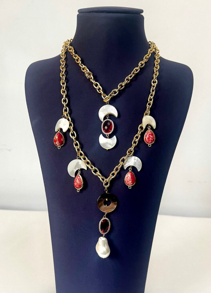 Layered Chain Necklace in Sterling Silver | Bridal Jewellery India