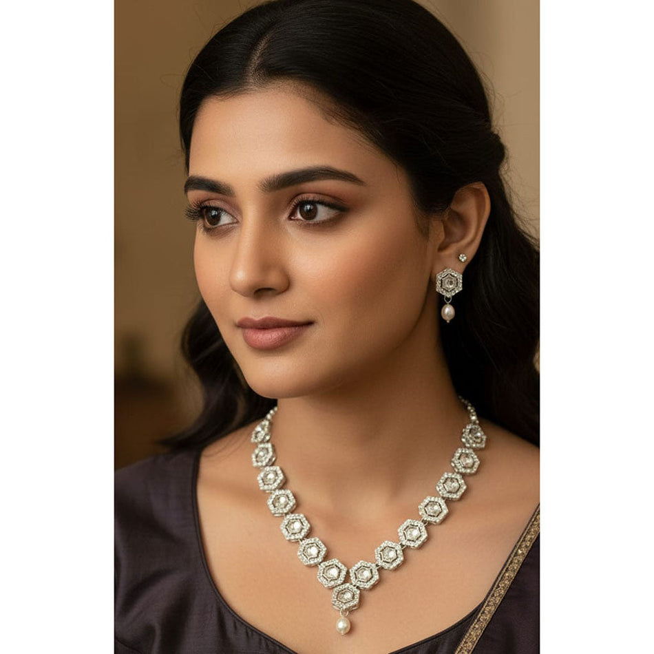 Kundan Necklace in Gold Plated with Stones | Bridal Jewellery India