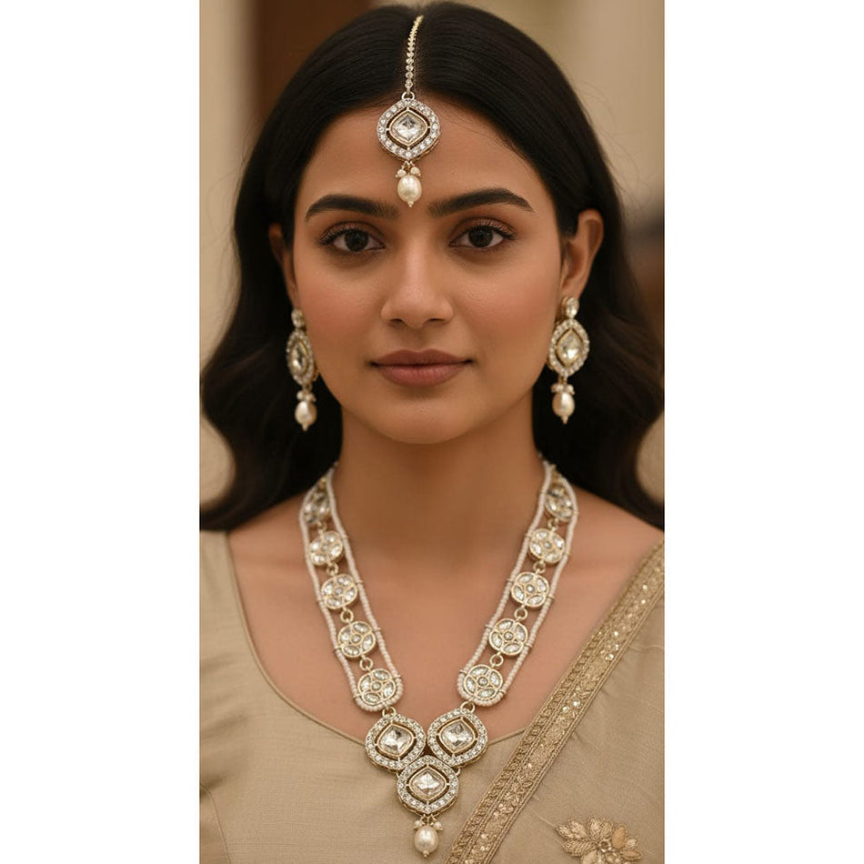 Kundan Necklace in Silver for Bridal | Bridal Jewellery India