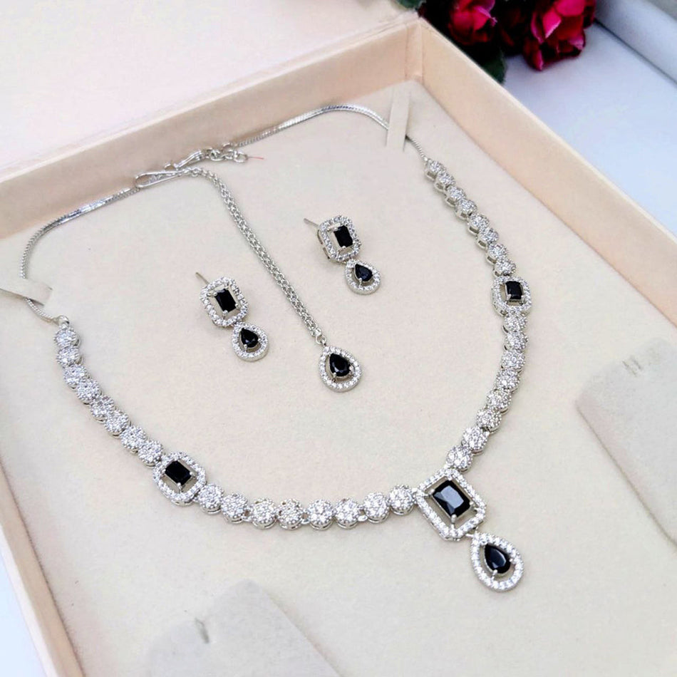 Crystal Shine Necklace in 14K Gold Plated | Bridal Jewellery India