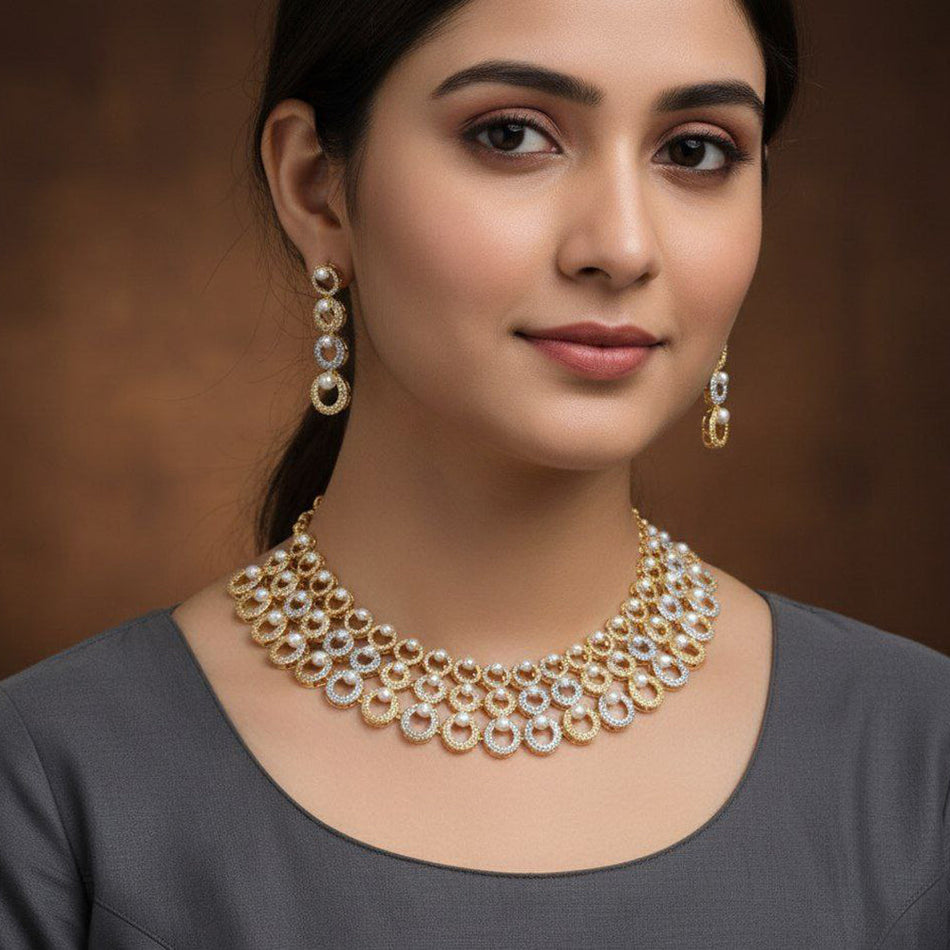 Royal Austrian Pearl Necklace for Bride | Bridal Jewellery India