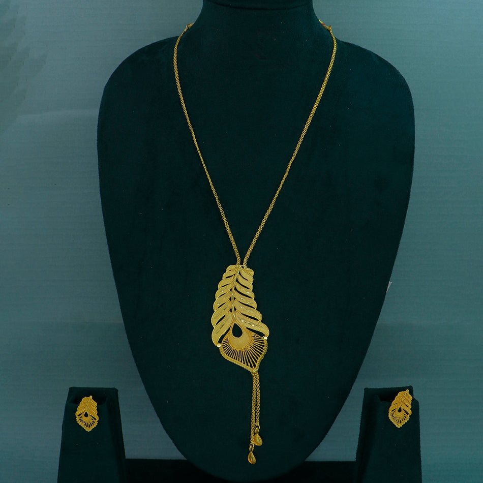 Gold Plated Chain Pendant Set for Occasion | Bridal Jewellery India
