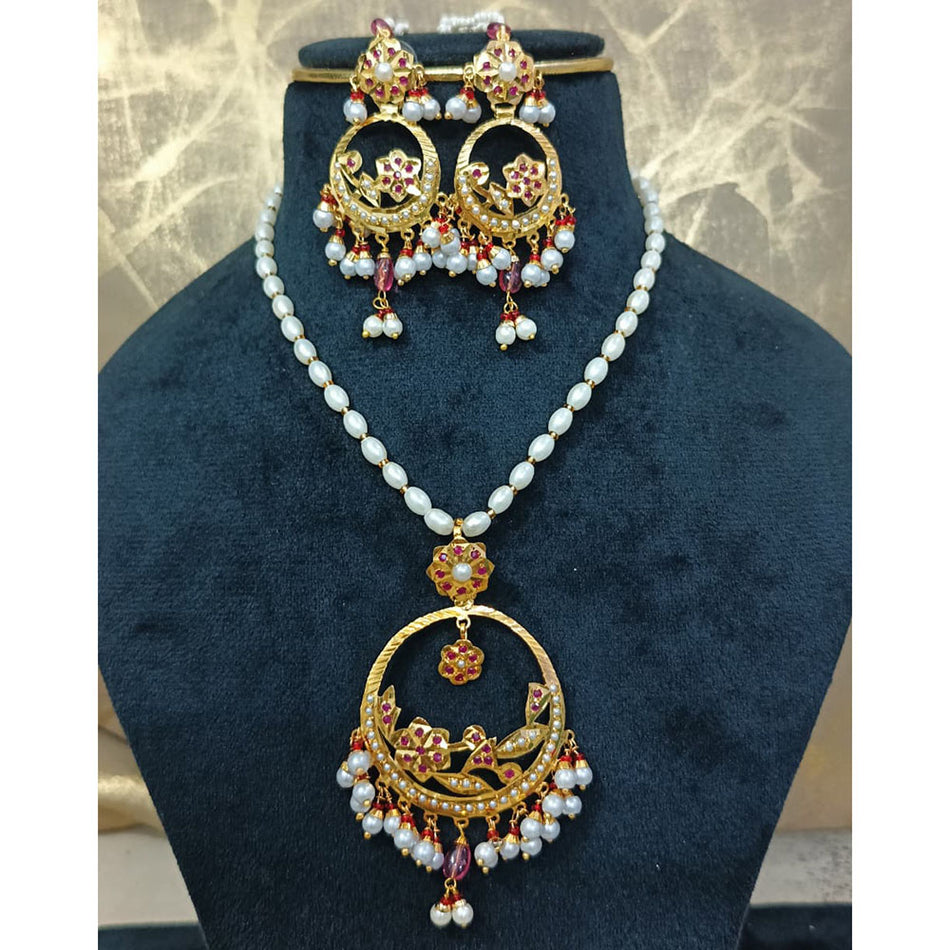Rose Gold Plated Jadau with Royal Austrian Stones | Bridal Jewellery India