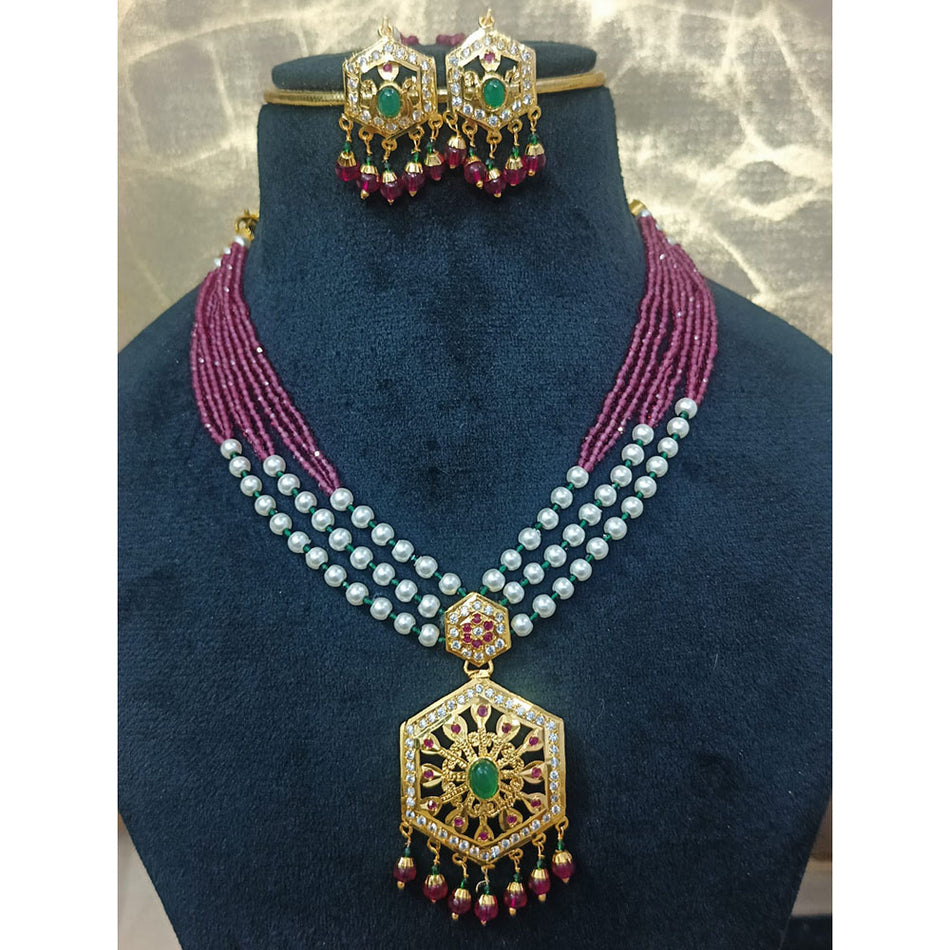 Jadau Choker in Gold Plated and Pearl | Bridal Jewellery India