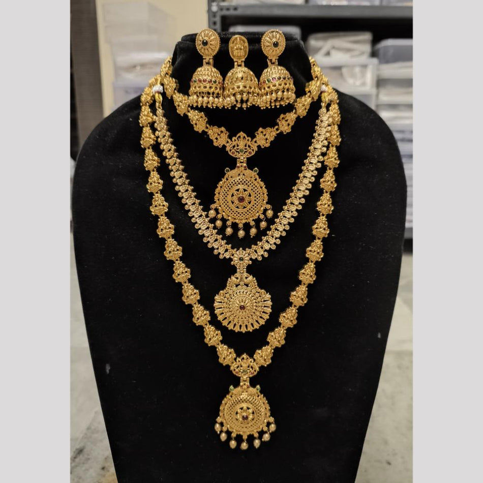 Matte Finish Pota Stone Layered Chain Bracelet in Silver | Bridal Jewellery India