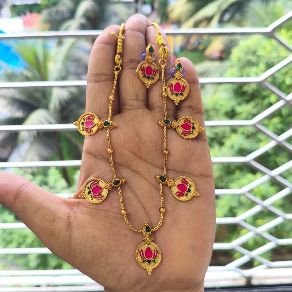 Elegant Matte Pota Stone Necklace for Occasion | Bridal Jewellery India