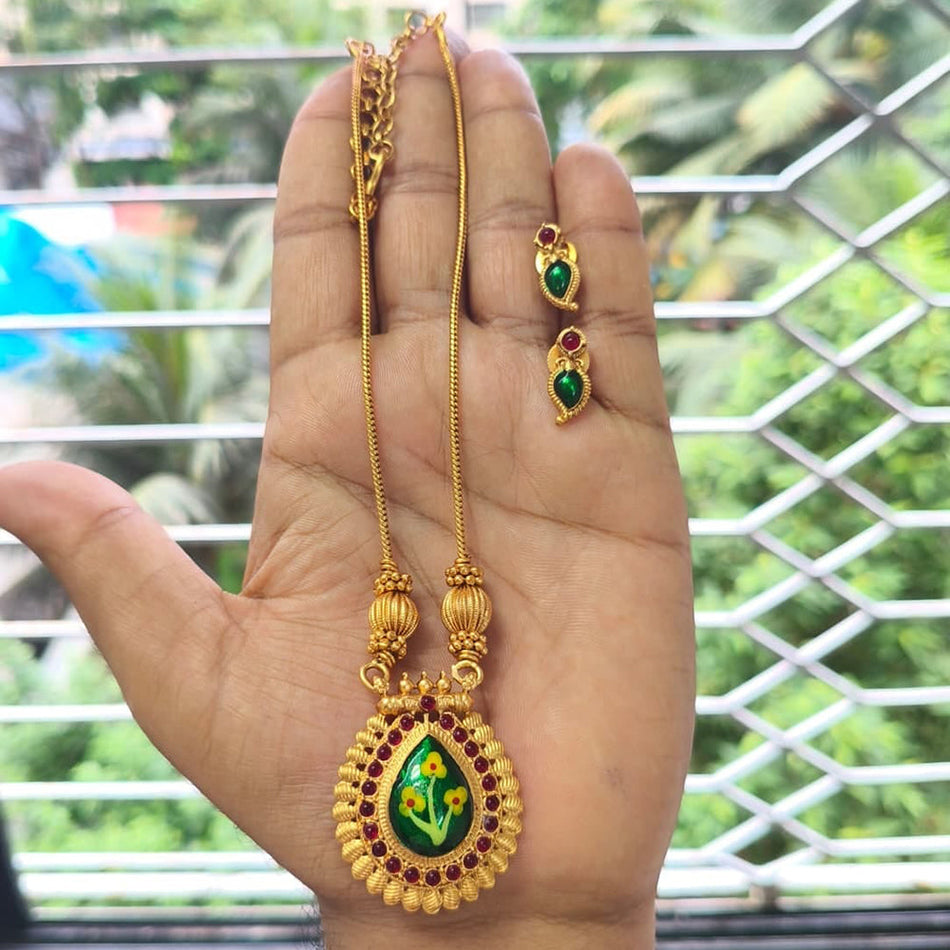 Elegant Matte Pota Stone Necklace for Occasion | Bridal Jewellery India