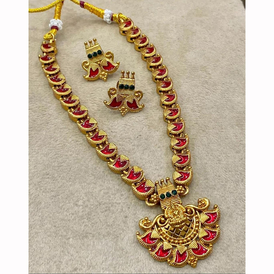 Meenakari Necklace Set in Gold Tone | Bridal Jewellery India