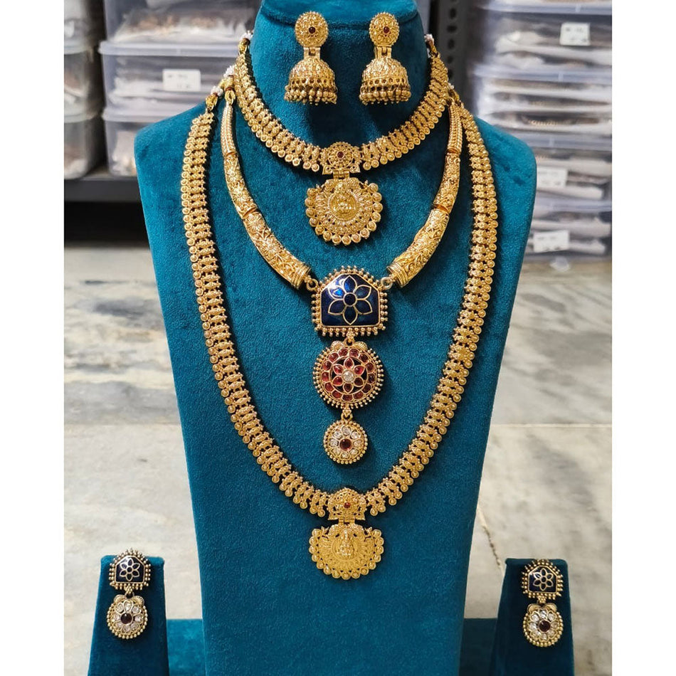 Matte Pota Stone in Oxidised Silver for Temple Wear | Bridal Jewellery India