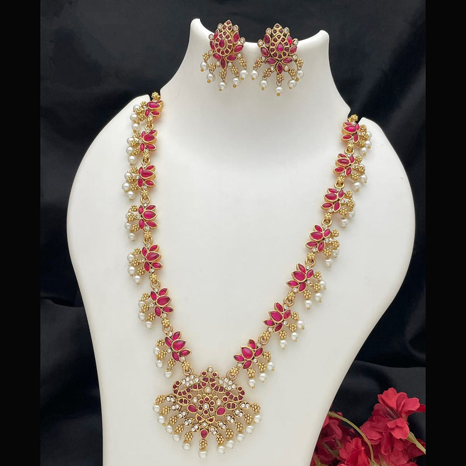 Matte Pota Necklace in Oxidised Silver | Bridal Jewellery India
