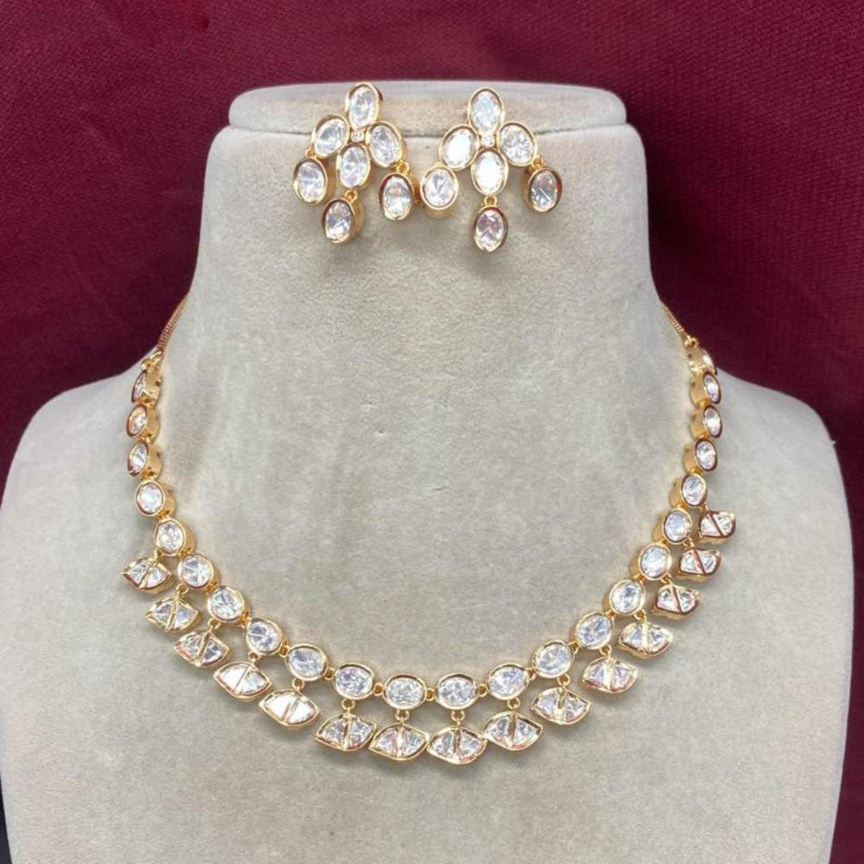 Gold Plated Kundan Necklace Set | Bridal Jewellery India
