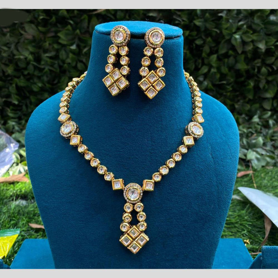Gold Plated Kundan Necklace for Bridal | Bridal Jewellery India