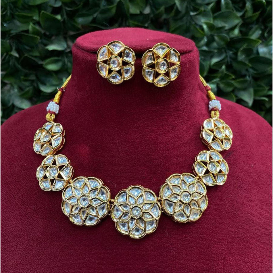 Kundan Choker Necklace in Gold Plated | Bridal Jewellery India