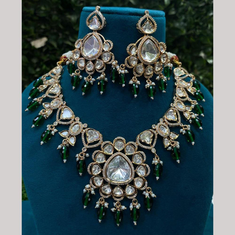 Gold Plated Kundan Necklace Set for Bridal | Bridal Jewellery India
