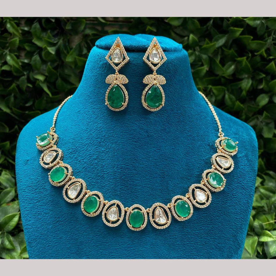 Kundan Choker Necklace in White Gold Plated | Bridal Jewellery India