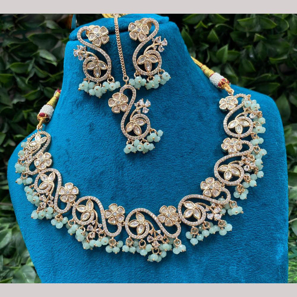 Kundan Choker Necklace in Gold Plated with Polki Stones | Bridal Jewellery India
