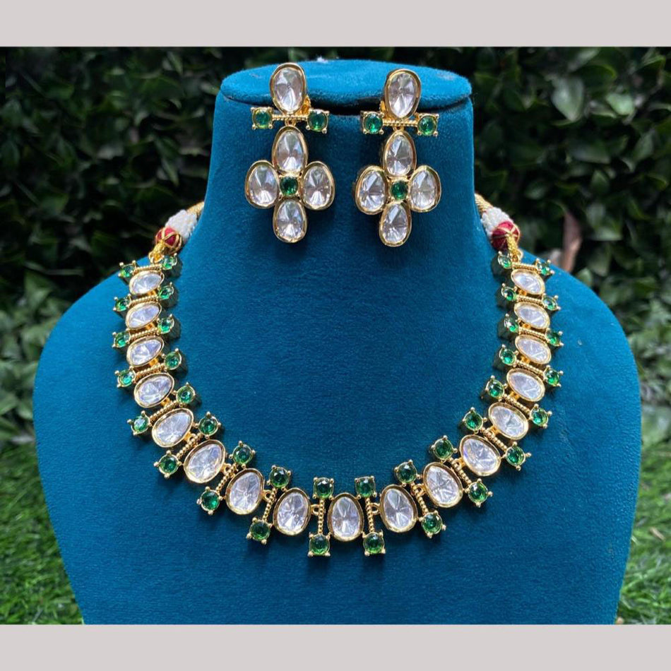 Kundan Choker Necklace in Gold Plated Yellow for Bridal | Bridal Jewellery India
