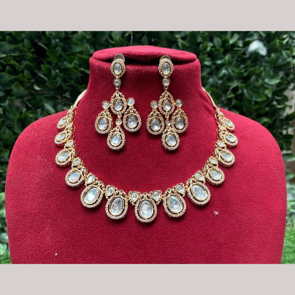 Kundan Choker Necklace in Rose Gold Plated | Bridal Jewellery India