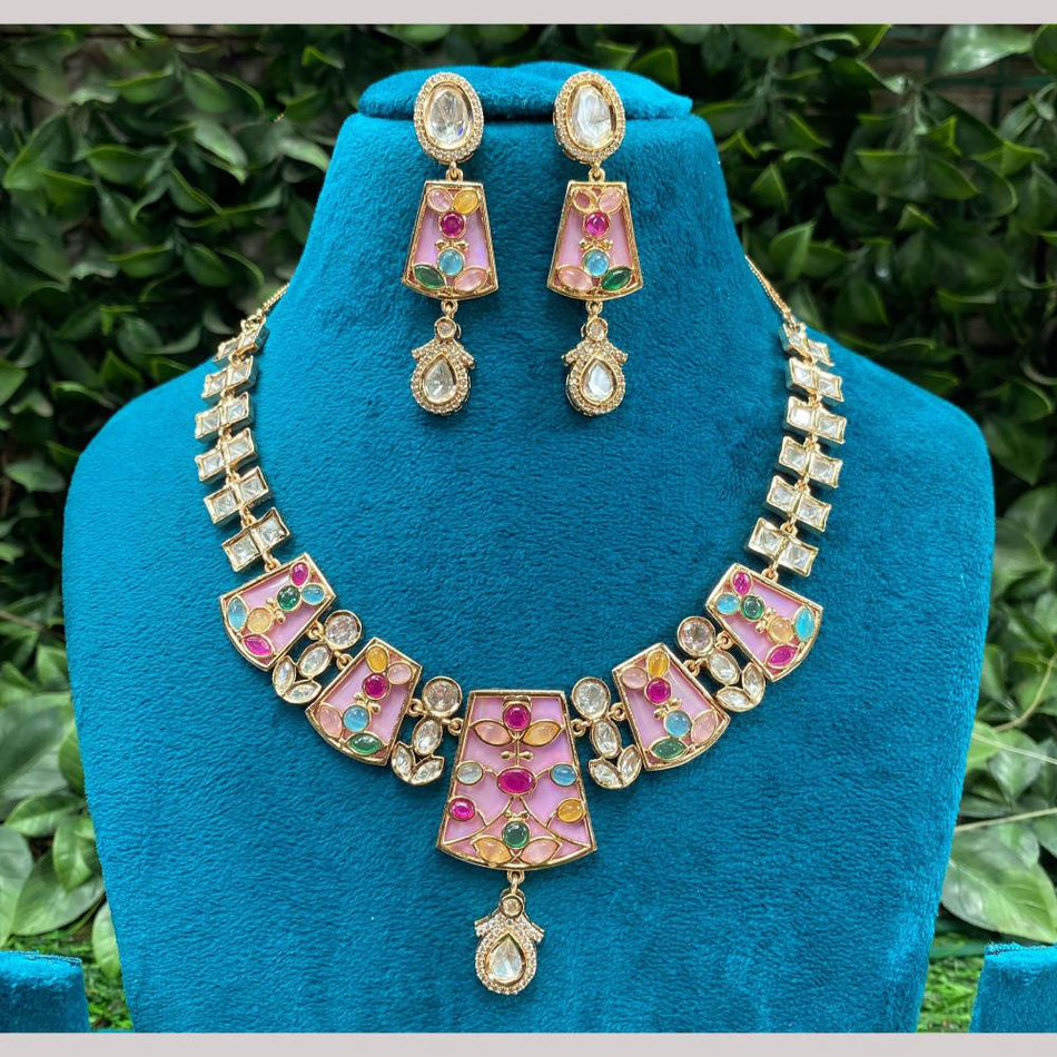 Kundan Necklace in Sterling Silver | Bridal Jewellery India