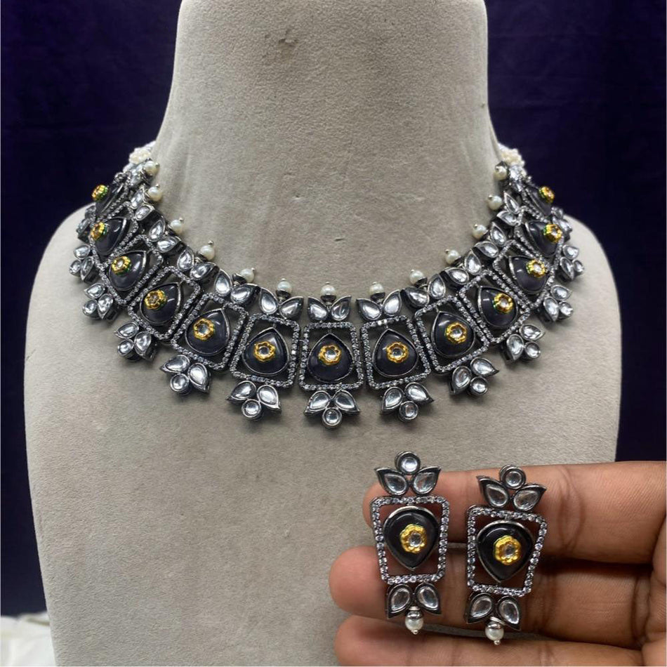Kundan Necklace Set in Gold Plated with Tradition | Bridal Jewellery India