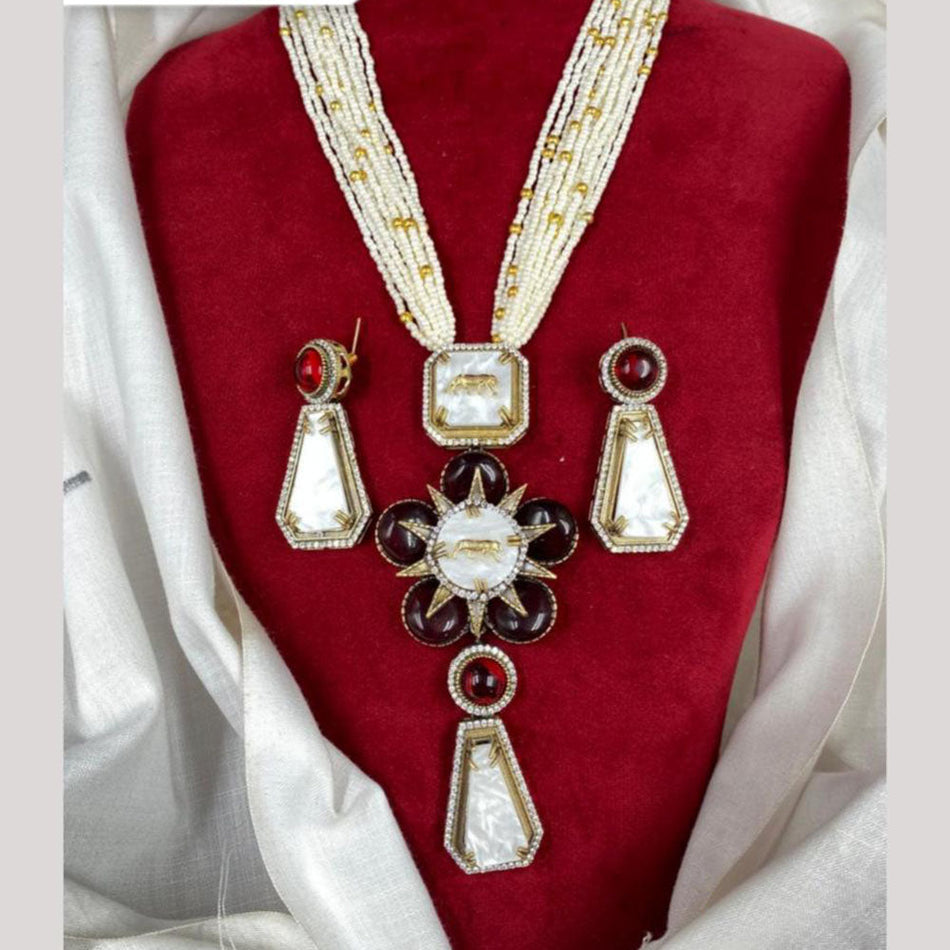 Divine Shine 18K Gold Plated Necklace with Pearls | Bridal Jewellery India