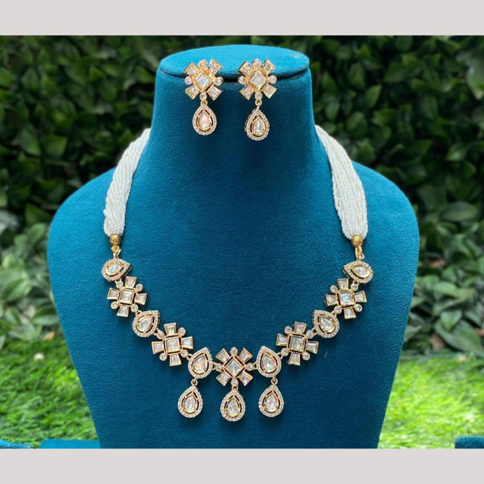 Kundan Necklace in Silver with Pearls for Bridal | Bridal Jewellery India