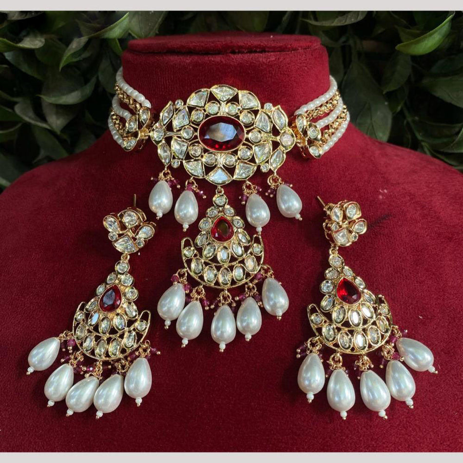 Polki Kundan Choker in Oxidised Silver for Bridal | Bridal Jewellery India