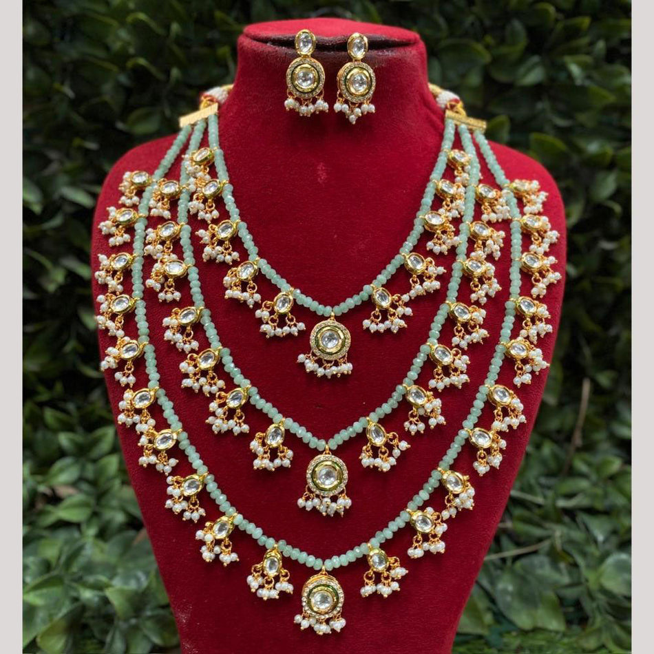 Kundan   Pearl Necklace in Sterling Silver for Bridal | Bridal Jewellery India
