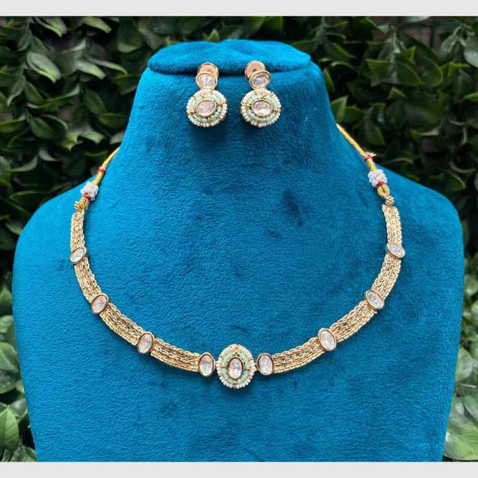 Kundan Choker Necklace in Gold Plated for Bridal | Bridal Jewellery India
