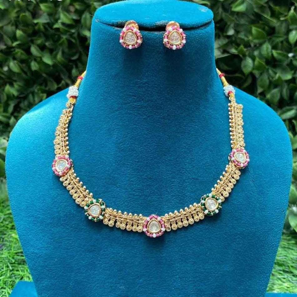 Kundan Choker Necklace in Gold Plated | Bridal Jewellery India